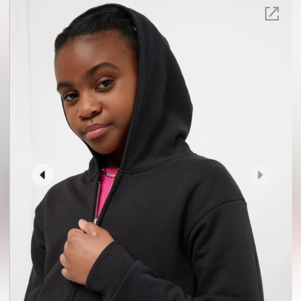 BLACK Hanes full zips kids hoodie - Picture 4 of 5